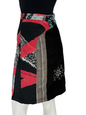 Custo Barcelona Women’s Multicolor Patchwork Cotton Skirt – Size 0