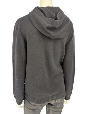 Brunello Cucinelli Black Wool & Cashmere Hoodie – Size M