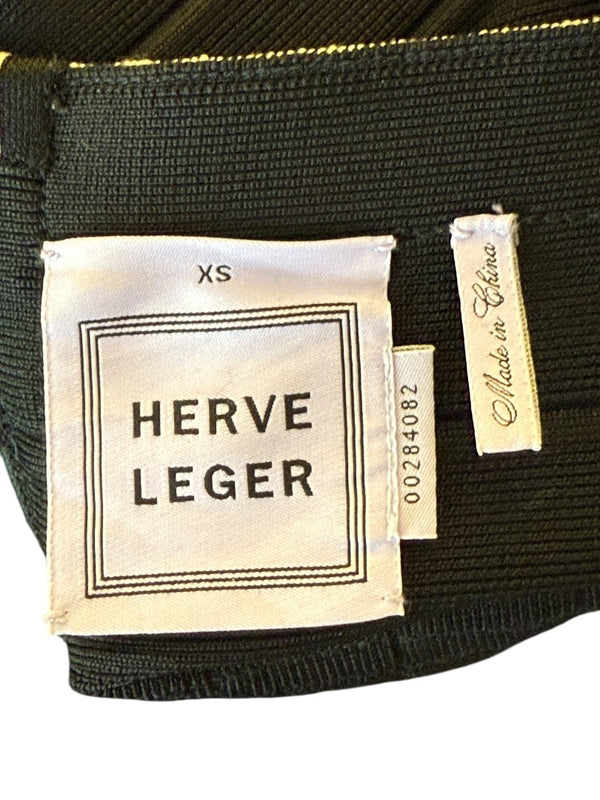Herve Leger Black & Ivory Bandage Pencil Skirt – Size XS