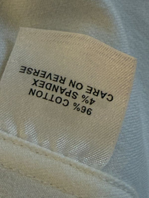 Escada White Stretch Denim Two-Piece Jacket & Pant Suit – Jacket Size XL / Pants Size 16