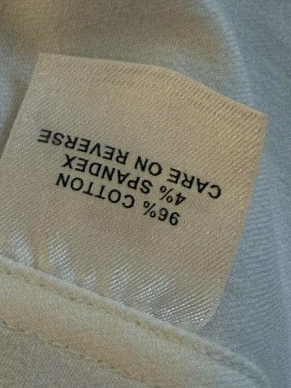 Escada White Stretch Denim Two-Piece Jacket & Pant Suit – Jacket Size XL / Pants Size 16