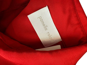 Pamella Roland Peplum Blouse with Asymmetrical Drape - Large