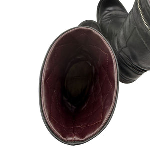 Chanel Leather Mid-Calf Moto Boots – Size 40.5