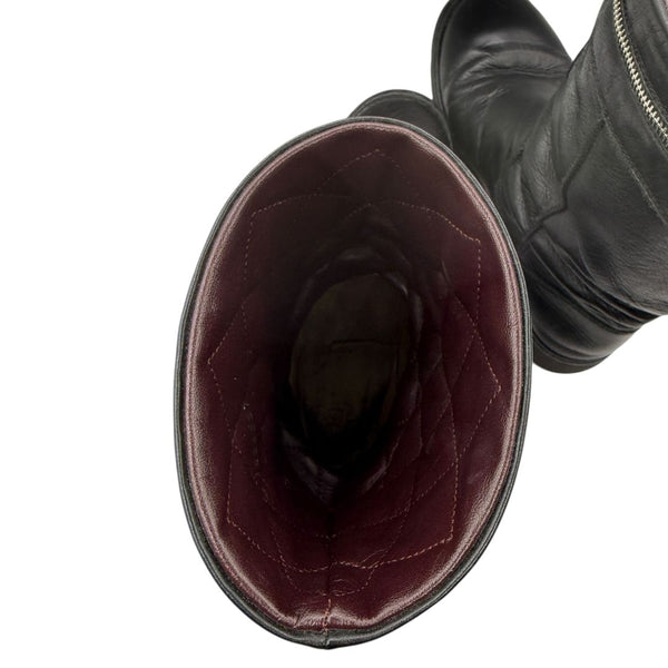 Chanel Leather Mid-Calf Moto Boots – Size 40.5