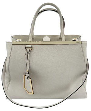 Fendi Vitello Elite 2Jours Tote in White