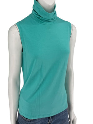 Les Copains Sleeveless Aqua Turtleneck Top – Size IT 46 (US L)
