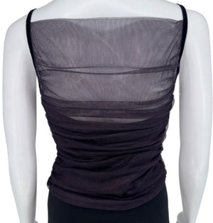 Lida Baday Ruched Mesh Overlay Camisole – Size 8 (Excellent Pre-Owned Condition)