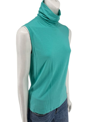Les Copains Sleeveless Aqua Turtleneck Top – Size IT 46 (US L)
