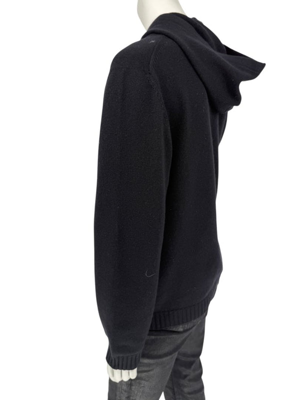 Brunello Cucinelli Black Wool & Cashmere Hoodie – Size M
