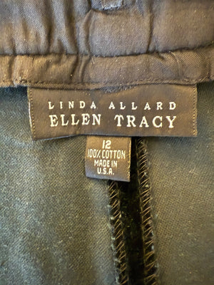 Linda Allard for Ellen Tracy Black Velvet Straight-Leg Trousers – Size 12