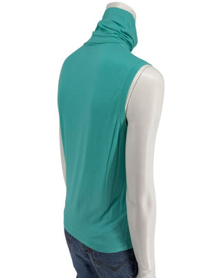 Les Copains Sleeveless Aqua Turtleneck Top – Size IT 46 (US L)