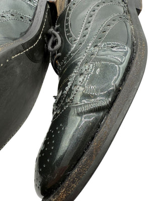 Church’s Deep Gray/Green Patent Leather Wingtip Brogue Oxfords – Size 40
