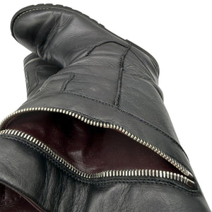 Chanel Leather Mid-Calf Moto Boots – Size 40.5