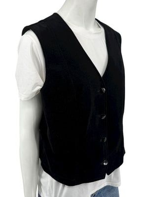 Dana B. and Karen Women’s Black Velvet Button-Front Vest – Size 12