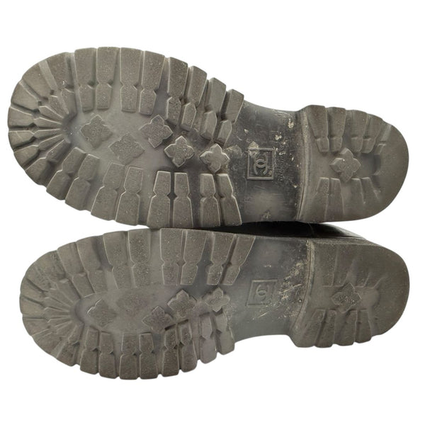 Chanel Leather Mid-Calf Moto Boots – Size 40.5