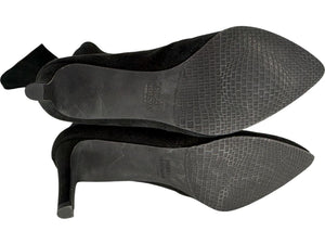 Stuart Weitzman Black Suede Knee-High Heeled Boots – Size 8.5M