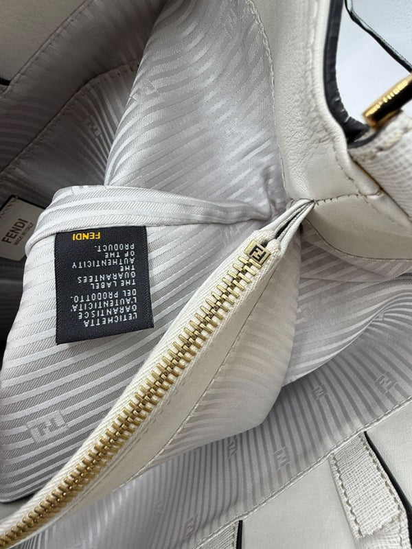 Fendi Vitello Elite 2Jours Tote in White