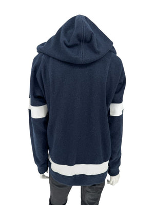 Chanel Navy & White Cashmere Hoodie – Size 40