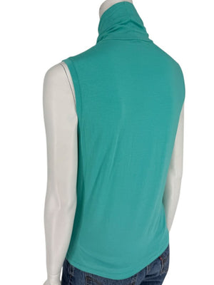 Les Copains Sleeveless Aqua Turtleneck Top – Size IT 46 (US L)