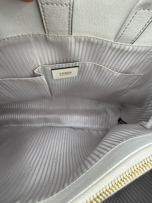 Fendi Vitello Elite 2Jours Tote in White