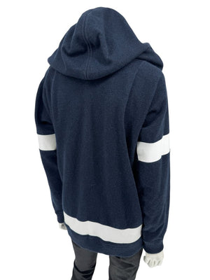 Chanel Navy & White Cashmere Hoodie – Size 40