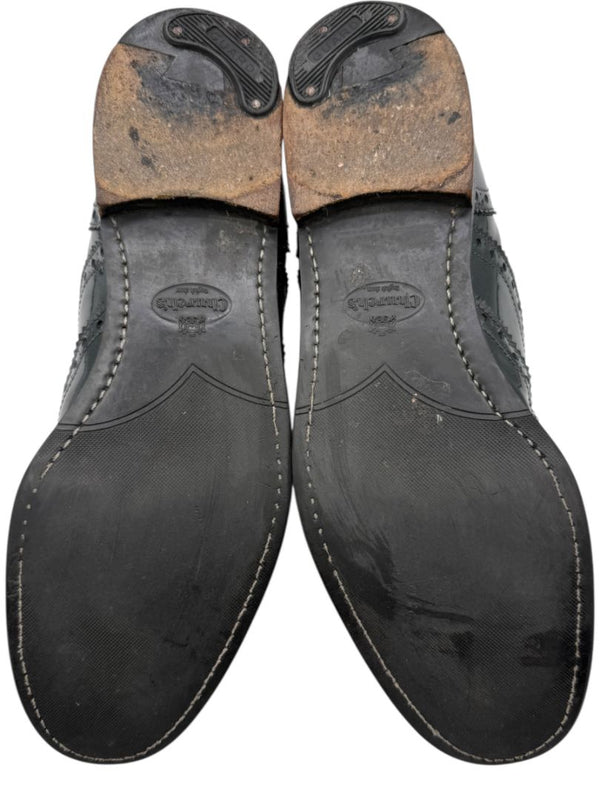 Church’s Deep Gray/Green Patent Leather Wingtip Brogue Oxfords – Size 40