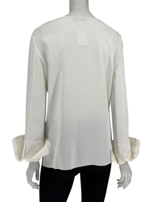 The Row Ivory Long Sleeve Blouse – Size 6