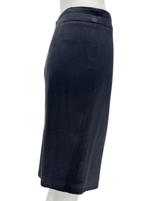 Armani Collezioni Black Virgin Wool Stretch Pencil Skirt – Size 12 (IT 48)