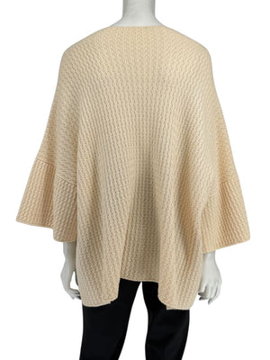 Eskandar Cream Merino Wool Textured Knit Sweater – One Size