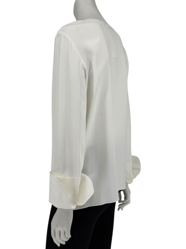 The Row Ivory Long Sleeve Blouse – Size 6
