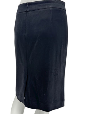 Armani Collezioni Black Virgin Wool Stretch Pencil Skirt – Size 12 (IT 48)