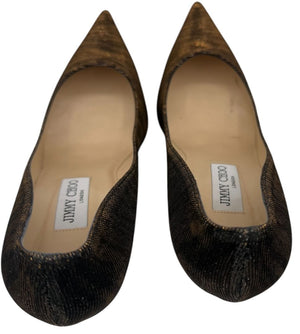 Jimmy Choo Black Textured Fabric Pointed-Toe Pumps – Size 42