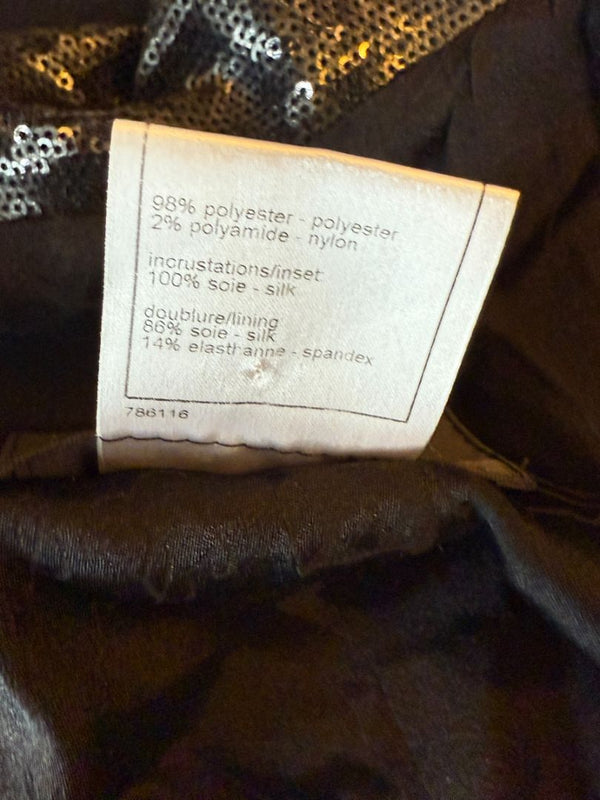 Chanel Black Sequin Jacket – 2009 Cruise Collection (Miami-Inspired) Size FR 46