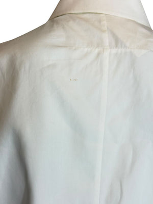 Givenchy Paris White Cotton Silk Button Down Shirt Blouse Women’s FR 42 US 10