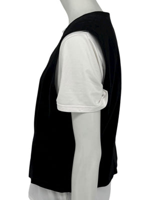 Dana B. and Karen Women’s Black Velvet Button-Front Vest – Size 12