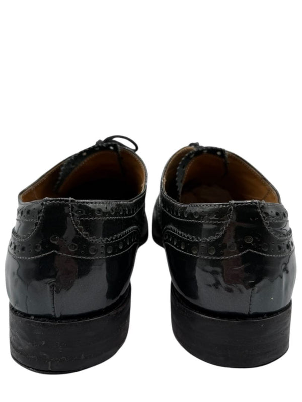 Church’s Deep Gray/Green Patent Leather Wingtip Brogue Oxfords – Size 40