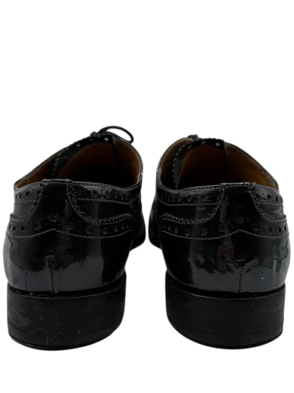 Church’s Deep Gray/Green Patent Leather Wingtip Brogue Oxfords – Size 40