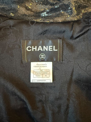 Chanel Black Sequin Jacket – 2009 Cruise Collection (Miami-Inspired) Size FR 46