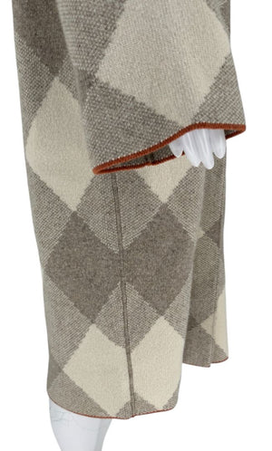 Loro Piana Natural Cashmere Argyle Hooded Coat – Size XS – Excellent Preowned Condition