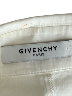 Givenchy Paris White Cotton Silk Button Down Shirt Blouse Women’s FR 42 US 10