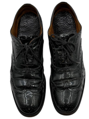 Church’s Deep Gray/Green Patent Leather Wingtip Brogue Oxfords – Size 40