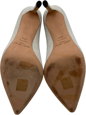 Jimmy Choo Ivory Woven Leather Pointed Toe Pumps – Size 39.5