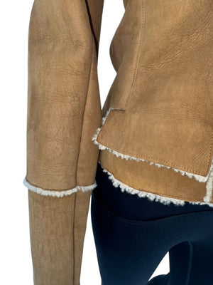 Chanel NWT Fall 2006 Brown Hooded Shearling Jacket -  Size 38