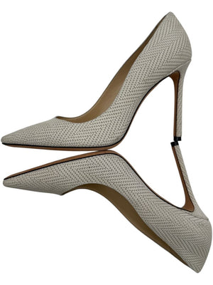 Jimmy Choo Ivory Woven Leather Pointed Toe Pumps – Size 39.5