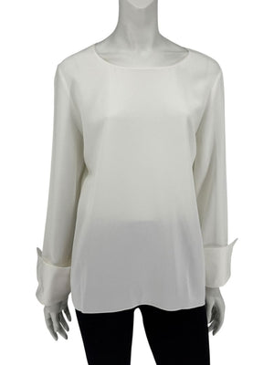 The Row Ivory Long Sleeve Blouse – Size 6
