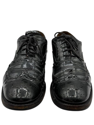 Church’s Deep Gray/Green Patent Leather Wingtip Brogue Oxfords – Size 40