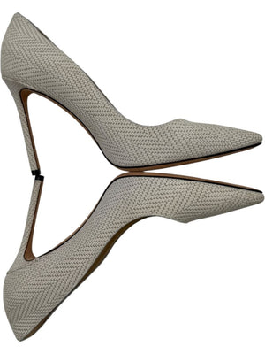 Jimmy Choo Ivory Woven Leather Pointed Toe Pumps – Size 39.5