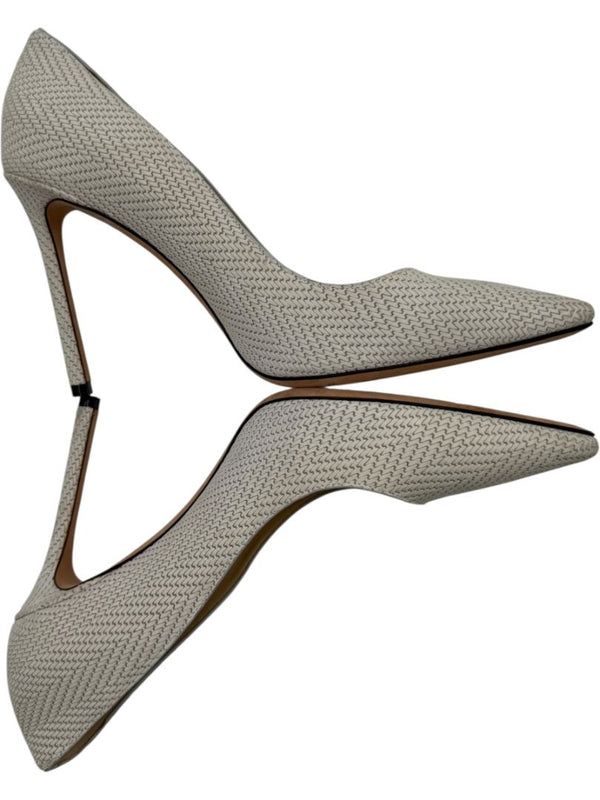 Jimmy Choo Ivory Woven Leather Pointed Toe Pumps – Size 39.5
