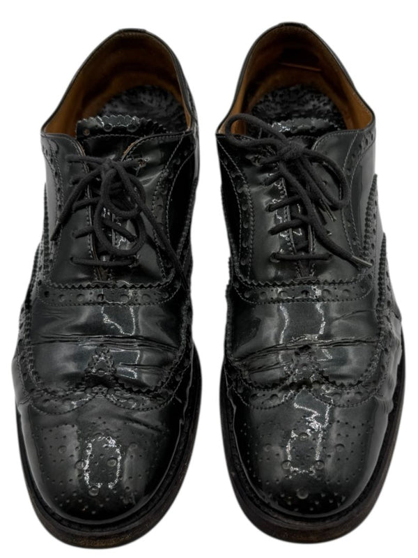 Church’s Deep Gray/Green Patent Leather Wingtip Brogue Oxfords – Size 40