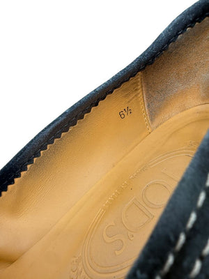 Tod’s Black Suede Chain-Detail Pumps – Size 6.5